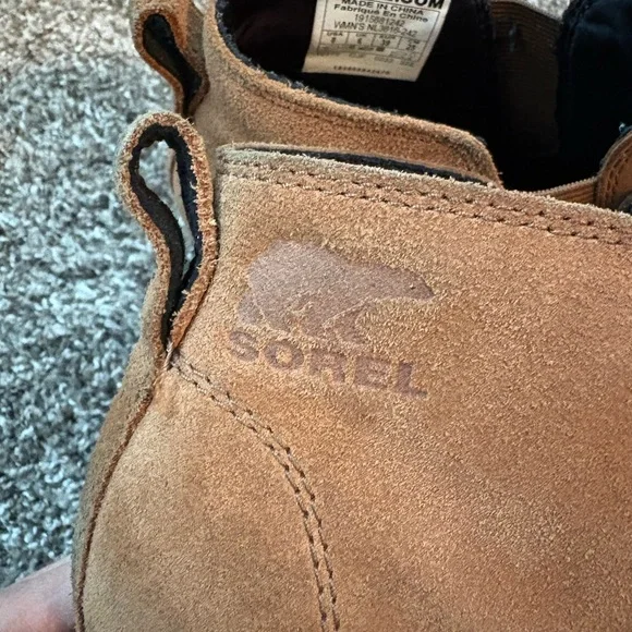 Sorel ladies wedge heel pull on suede and leather boots size 8 - Picture 6 of 9